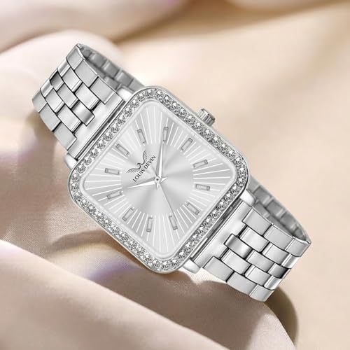 Image of LOUIS DEVIN Stainless Steel Chain Analog Wrist Watch for Women (Silver /Pink /Blue /Green Dial) | LD-WTS503-CH