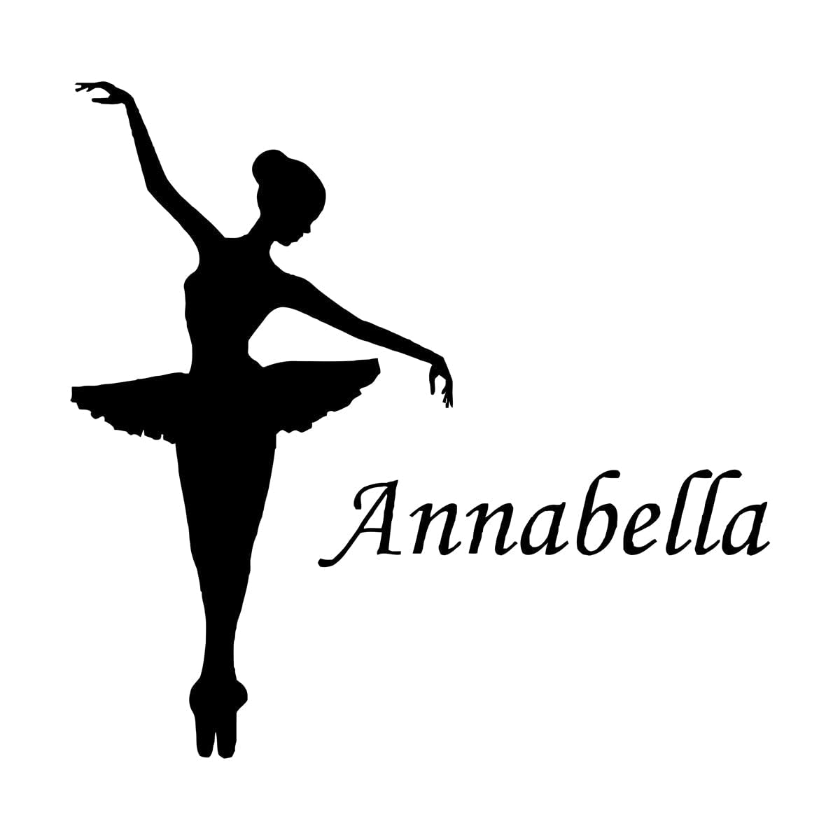 Ballerina Personalised Name Wall Sticker Vinyl Dance Ballet Girls Name Custom Bedroom Wall Stickers Removable Home Decor Small - 33x58cm โ image 1