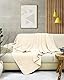 Gräfenstayn LAYNENBURG Premium Frottee Decke 150x200 cm - 100% Baumwolle - dünne & leichte Sommerdecke - Baumwolldecke als Sofa-Decke & Bettdecke - Frottierdecke & kühlende Sofa-Decke (Creme)