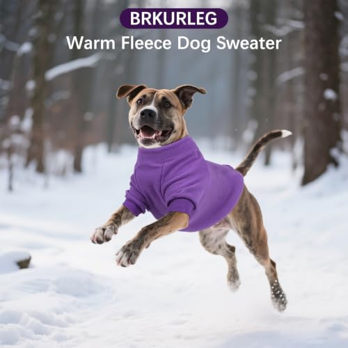 Image of BRKURLEG Dog Sweater, Warm Fleece Dog Winter Coat, Purple, XS
