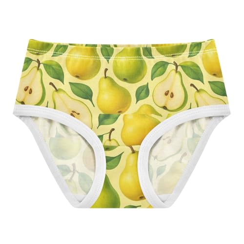Joisal Stylized Sliced Pears Yellow Cute Panties Girl Girls Underwear Toddler Cotton Funny Briefs Kids Undies 2t