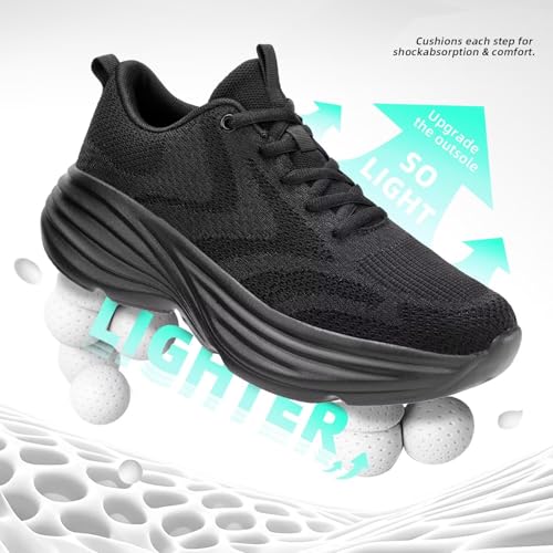 Image of WJA Men's Non Slip Walking Shoes Lightweight Breathable Casual Running Shoes Fashion Sneakers Mesh Workout Sports Shoes