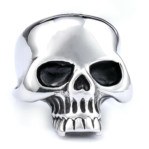 Anillos de calavera de acero inoxidable para hombre y mujer