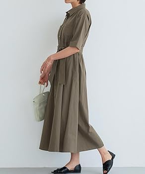 Amazon.co.jp: [ピエロ] ベルテッド シャツ ワンピース シャツ