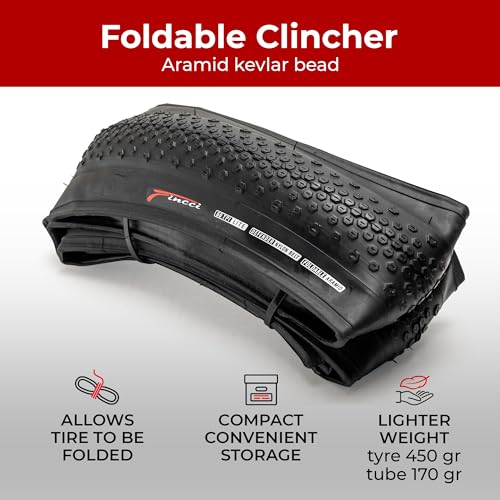 Fincci Gravel 700x38c Tyres – Pair Foldable Kevlar 700c Bike