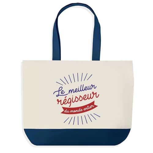 Grand sac de course provision Planetee bleu régisseur cabas toile