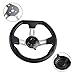 FLYPIG 270mm Steering Wheel Go Kart Off-Road 3 Spokes Vehicle PU Foam Interior Steering Wheel For Go Kart (10.63
