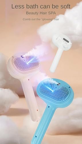 Image of Cat Steam Brush for Indoor Cats - Gentle Cat Hair Brush with Steam Mist, Self-Cleaning Feature, and Quiet Massage Function - Perfect for Shedding, Tangles, and Grooming | Steam Brush for Cats
