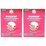 Dunkin Donuts Limited Edition Holiday Coffee K Cups - Polar Peppermint -2 Boxes - 44 Seasonal Kcup Pods For Keurig Coffee Makers