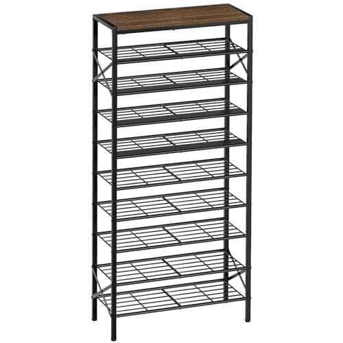 UNITSTAGE 10-Tier Tall Shoe Rack Organizer Shoe Storage for Entryway 30-40 Pairs Metal Shoe Rack for...