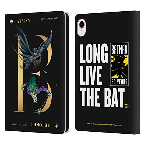 Head Case Designs Officially Licensed Batman DC Comics Joker Rivalry 80th Anniversary Leather Book Wallet Case Cover Compatible with Apple iPad Mini (2021)