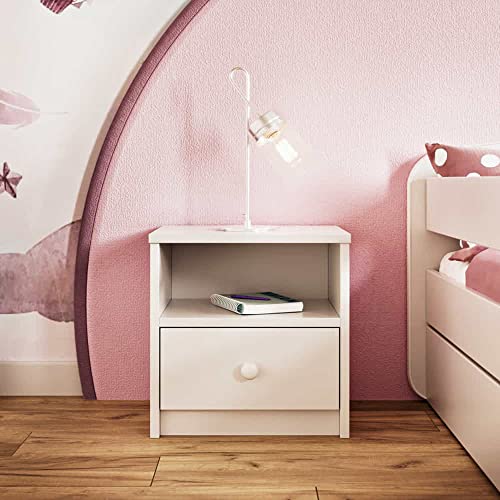 Dimensioni dei mobili: armadio 90x57x187 cm, cassettiera 81x41x80,5 cm, letto 90x184x61 cm comodino 39,5x30,5x40 cm; Carico massimo del letto = 100 kg