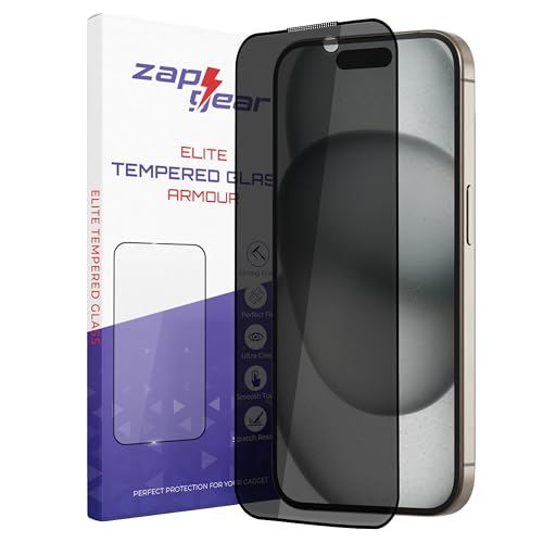 Image of Premium Privacy Tempered Glass for iPhone 15, 16 (6.1 Inch) | Military-Grade Gorilla Screen Protector | Anti-Spy 28 Viewing Angle, 9H Hardness | Shatterproof, Case-Friendly & Bubble-Free