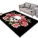 YYRAIN Alfombra Rectangular Moderna Minimalista Agradable A La Piel con Fondo Negro, Alfombra Cómoda Antideslizante para El Hogar, Sala De Estar, Dormitorio, Cojín Suave para El Hogar 100x160cm