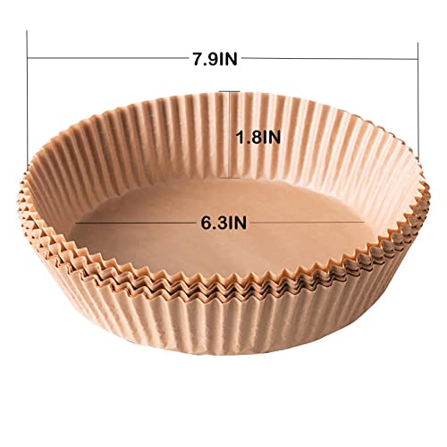 6.3 Inch Air Fryer Disposable Paper Liner 100 Pcs Round Parchment Paper For Baking Oil-Proof, Water-Proof, For Air Fryers Basket, Microwave Oven, Steamer Pot, Bamboo Steamer #TOP4