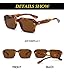 EYLRIM Square Frame Sunglasses for Women Men Fashion Rectangle Sun Glasses UV400 Protection Black Shades(A8 Tortoise/Tea)