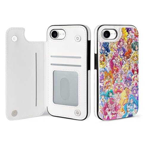 BxtnPRSVA �A�j�� �߂���g�ѓd�b�P�[�X iPhone 16/16plus/16 Pro/16 Pro Max�Ή� �蒠�^ ���� �A�j�� �L�����N�^�[ �v�����g ��G��ǂ� �ϏՌ� ������� �X�}�z�P�[�X iPhone 16 SE4