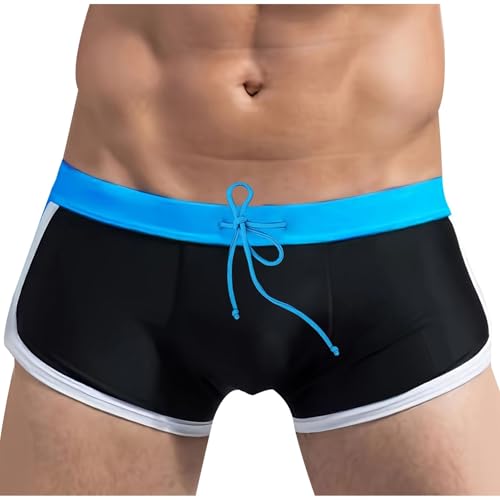 Drawstring Swimming Briefs Mens Square Leg Swim Jammers Quick Dry Boxers Beach Swim Trunck Surf Swimwear Board Shorts