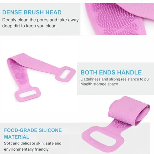Image of ANTIL'S Silicone Body Back Scrubber, Double-Sided Exfoliating Bath Brush | Deep Cleansing & Massage Belt for Shower & Dead Skin Removal (Medium)