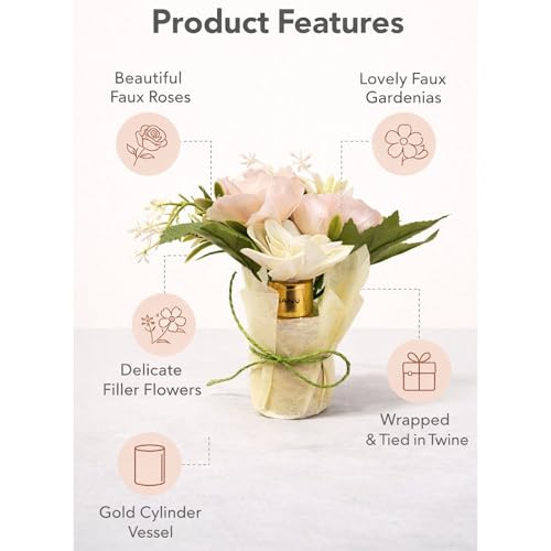 Image of Flower Diffuser with Artificial Flower Bouquet | Long Lasting Home Fragrance | Decorative Flowers for Living Room, Bedroom & Office | Premium Gift for Housewarming & Occasions