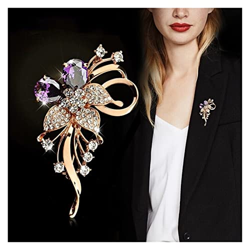 Broche fleur de costume avec boucle pour foulard en soie délicat