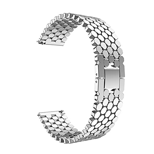 Bande de montre en acier inoxydable 22 mm argenté avec maillons ajustables pour homme