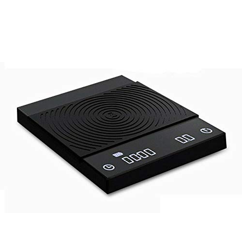 2kg / 0,1g Kaffeewaage Tragbare Elektronische Digitale Küchenwaage mit Timer, Schwarz 3 Modi, USB wiederaufladbar Cover