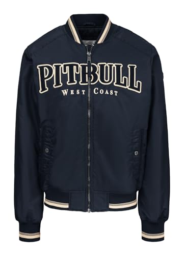 PITBULL - Chaqueta Hombre Bomber DETROIT, Chaquetas Transición Estilo College, Bomber Retro Style, Chaqueta a Prueba de Viento, Chaquetas Deportivas, Repelente al Agua, Ligera de Piloto