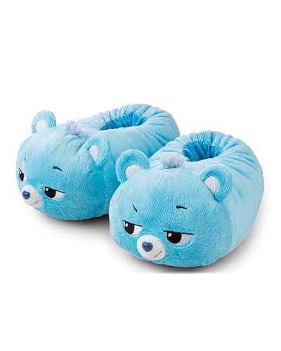 NICI Hausschuhe Glücksbärchis Brummbärchi 36-39 (M) - blau - Warme Kuscheltier Hausschuhe aus Plüsch für Kinder und Erwachsene Tier-Schuhe mit Anti-Rutsch Sohle Slippers - 62821
