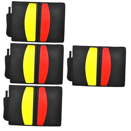 Mikikit 4sets Standard Referee Card Soccer Cards with Whistle Multi-Function Kit for Football Basketball and Sports Practice Convenient Wallet Design