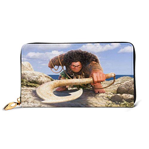 Preisvergleich Produktbild JHGFG Moana Wallet Leder Reißverschluss um Clutch Geldbörse Kartenhalter Organizer.