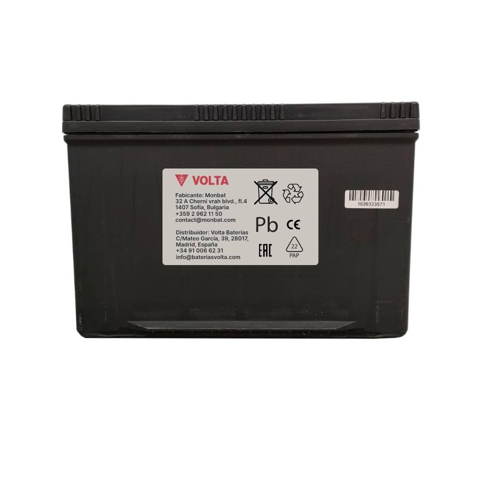 Bateria de Coche Marca Asiática 95Ah 680A - Borne +Izq - Medidas Largo 306 x Ancho 176 x Alto 225 mm con 2 años de Garantía - Fabricación Europea.