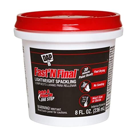 Dap 12140 Fast N Final Interior Exterior Spackle, 1/2-Pint Cover