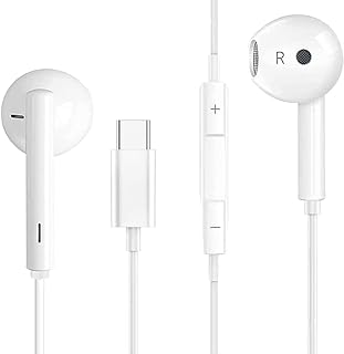 DN-Technology Moto G13 Headphones USB C Headphones, Type C Earphones In-Ear Wired Headphones with Mic and Volume Control HiFi Stereo Earbuds For Motorola Moto G13