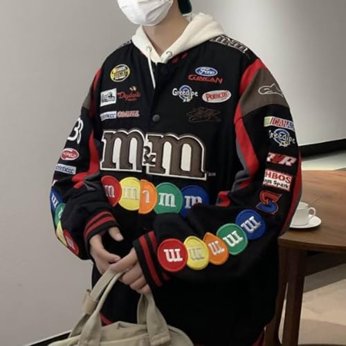 HZCX FASHION Mens Womens Varsity Badges Baseball Jacket Unisex Uniform Sport Coat Motorcycle Button Down Bomber Jackets3