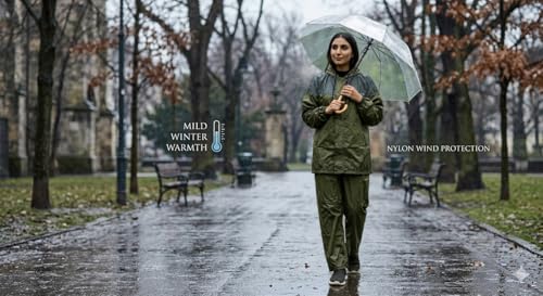 Image of Ranger Unisex 1 Set Rain Suit with Hooded Jacket & Trouser | TPU Coated Bike Riding Wear with Seam Sealed Protection