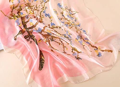 Image of Floral Printed Silk stole | silk Scarf for Women | stylish silk stole for women | Soft Lightweight Stole, Shawl & Neck Wrap | Scarf for Wedding, Party, Travel & Casual Wear