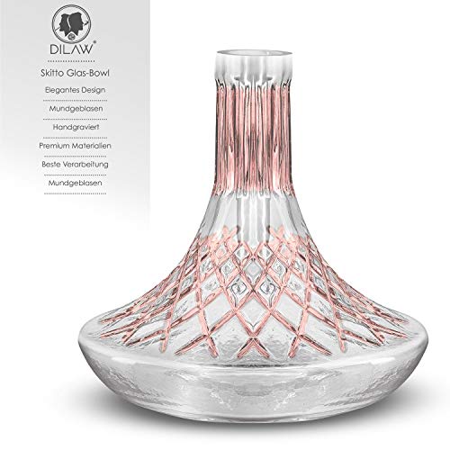 DILAW® SKITTO Shisha Bowl Glas Ersatzglas Medium Bowl ohne Gewinde Passend auf Shisha-Modelle mit Einer Außendurchmesser… – Bild 3