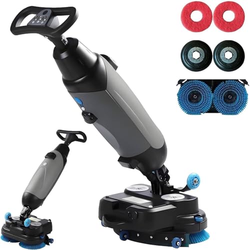 ZXSYYDS Autolaveuse électrique Industrielle. Autolaveuse 3 en 1 avec laveuse et sécheuse intégrées, système à Double réservoir, sans Fil, pour carrelage, béton...