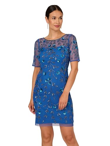 Image of Adrianna Papell Women's Beaded Floral Short Dress
