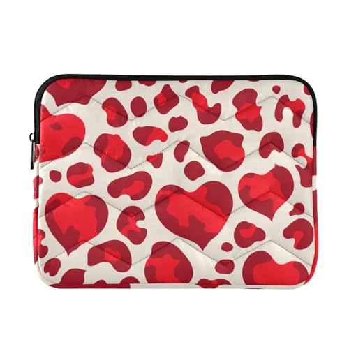 Custodia per laptop da 15-16 pollici morbida borsa per alla moda brillante amore rosso leopardo natalizio per da viaggio per lavoro da