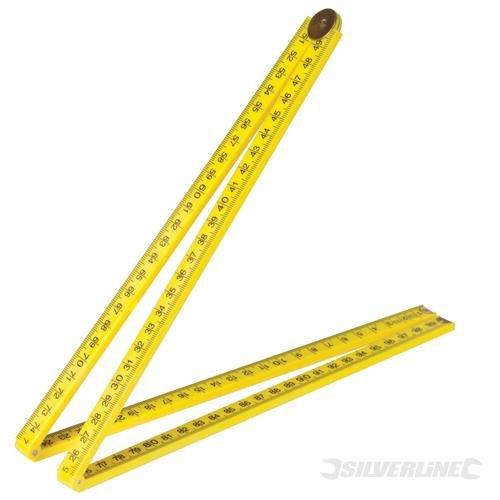 1000mm 4-Section Folding Rule - Plastic, Metric Scale - Carpenters, DIY