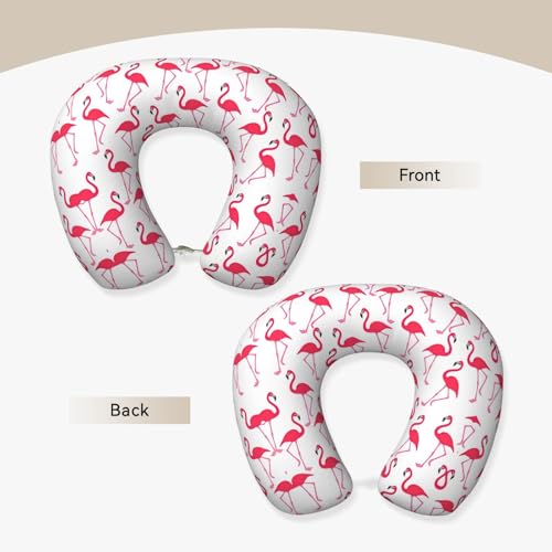 Almohada de viaje con diseño flamenco rosa miniatura 3