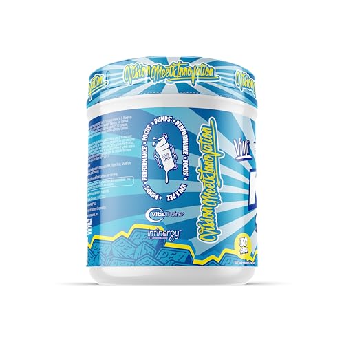 Image of VMI Sports KXR Stacked Essential Pre Workout Powder | Energy - Focus - Power & Pumps | Maximum Absorption Formula | Great Taste for Men & Women (30 Servings, PEZ Sour Blue Raspberry)