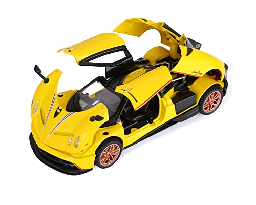 Image of Metal Pull Back Diecast Car 1:32 Pagani Pull Back Car Model With Sound Light Boys Gifts Toys For Kids [Pack Of 1] , Multicolor