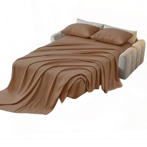 Kingnex Sofa Bed Sheets Queen for Sleeper Sofa Bed with 4-6 Deep Pocket Soft Double Brushed 1800 Microfiber 4 Piece Bedding Set (60