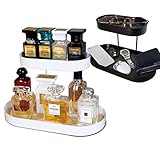 JM Metal Organizer, Set of 2, Black & White, Cologne Organizer for Men, Perfume Holder, Perfume and Lotion Organizer, Perfume Display Stand, Perfume Trays, Perfume Organizers and Storage, Edc Tray