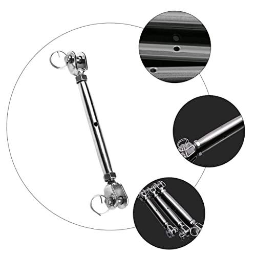 Gatuida 2 piezas Tensores de Quijada de acero inoxidable para cuerda de alambre, cuerpo cerrado, herramienta de apriete resistente a la corrosión miniatura 3