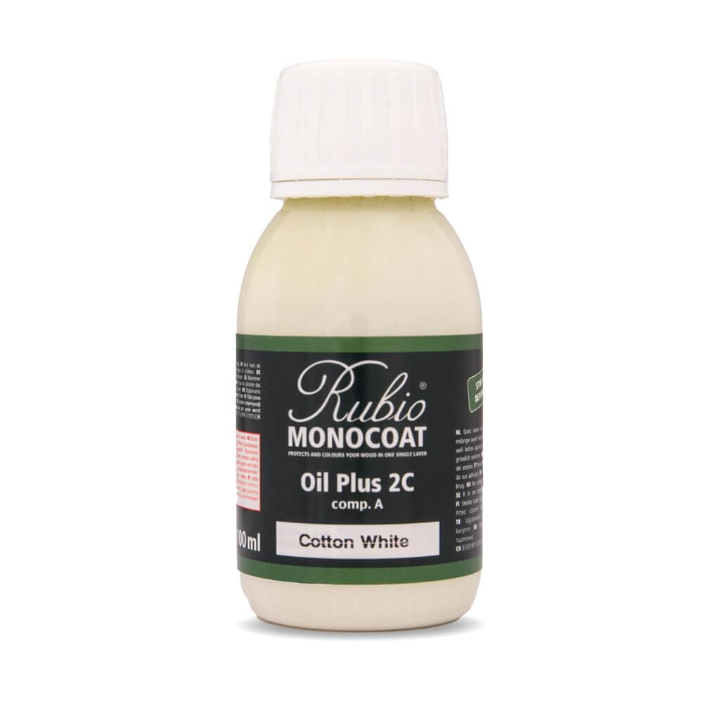 Rubio Monocoat Wood Stain & Finish Sample - Cotton White | Oil Plus Part A | Quick-Dry, Eco-Friendly Linseed Wood Oil for Indoor Use | Ideal for