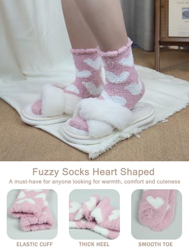 Image of Ginmewrae Fuzzy Socks for Women, Mothers Day Gifts Cozy Warm Fluffy Socks Thick Slipper Socks Birthday Valentine's Day Gifts